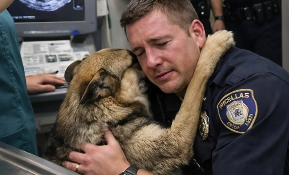 A police officer bent down and hugged his service dog while the veterinarian prepared the final injection. But at the very last moment, the dog did something that sent a chill down the spines of everyone present.