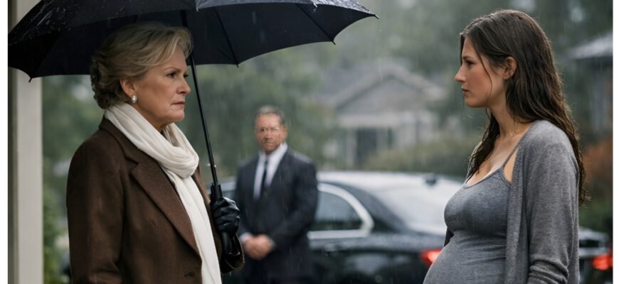 My husband threw me out and locked the door behind me, and I stood there in the pouring rain—barefoot, with my pregnant belly. But when my wealthy grandmother arrived, she hugged me and said softly, "I'll make your husband regret everything."