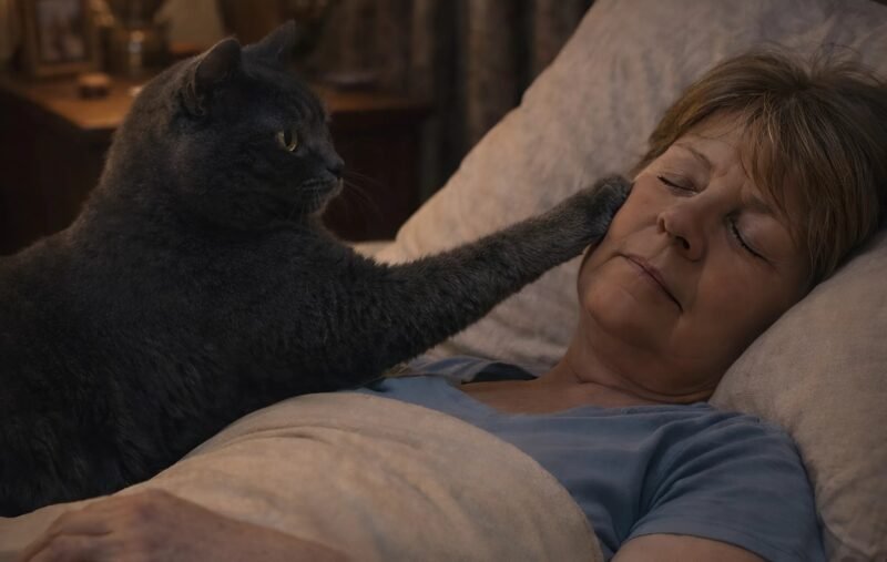 The cat woke its owner every night and chased her out of the bedroom: the woman thought the cat had mental problems, until the day she took it to the vet.