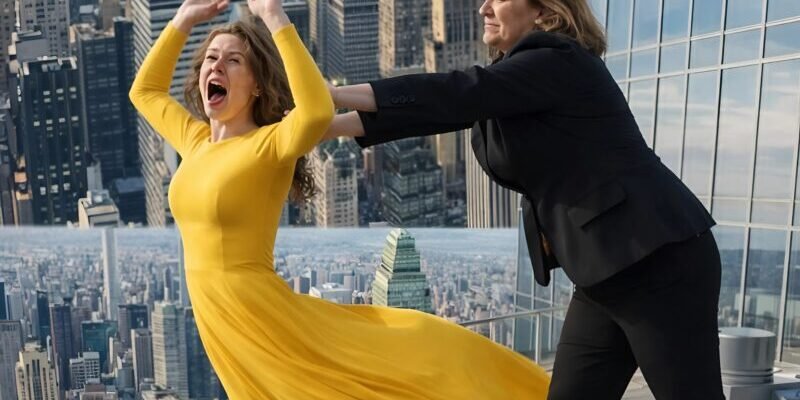 The stepmother pushed her stepdaughter off the roof of a tall skyscraper to get the inheritance, but she couldn't even imagine what would happen a few minutes later.