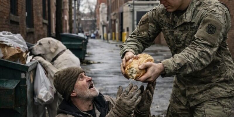 A young man snatched a piece of bread from a homeless man's hands, threw it on the ground, and began to stomp on it: all the witnesses were shocked by the boy's action, but soon something unexpected happened