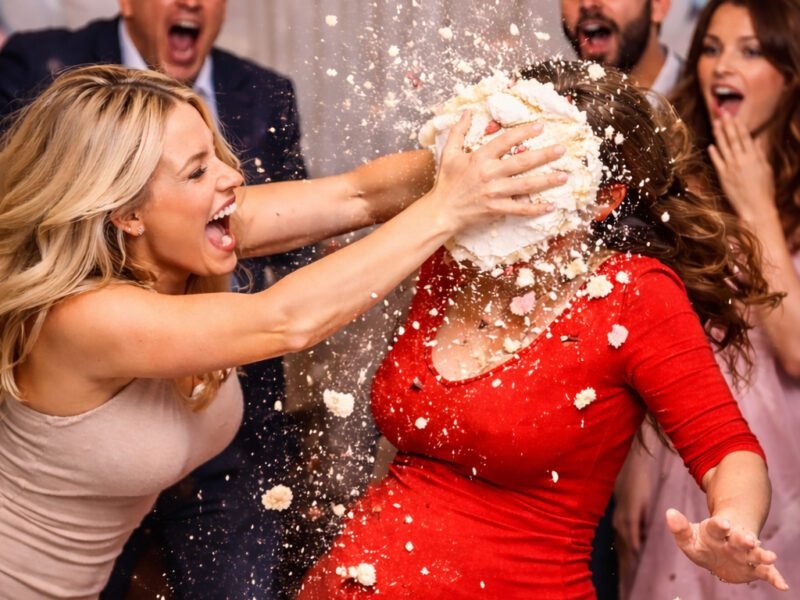 "Shout it out loud: he's mine!" — She throws a cake at the expectant mother, and the baby's heart suddenly slows.