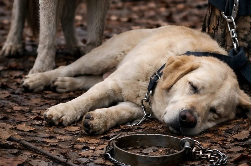 A man took his dog into the forest and tied it to a tree, hoping to get rid of it. But no one could have imagined what the wolf would do to the dog.