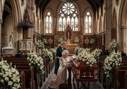 She showed up at my father's funeral in a wedding dress… then whispered a secret that changed everything