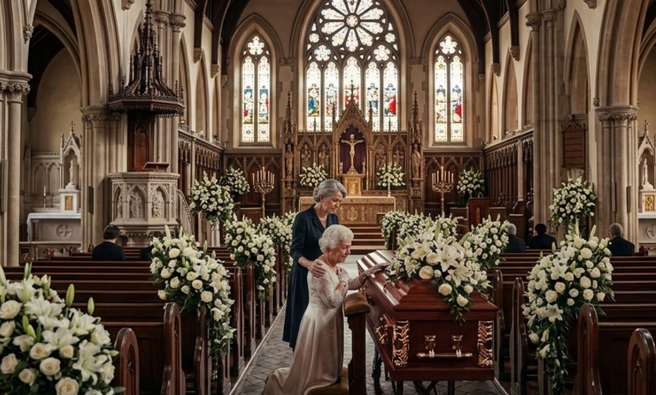 She showed up at my father's funeral in a wedding dress… then whispered a secret that changed everything