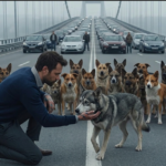 Twenty silent dogs were blocking a bridge… When a man stepped forward, what happened next made everyone cry.