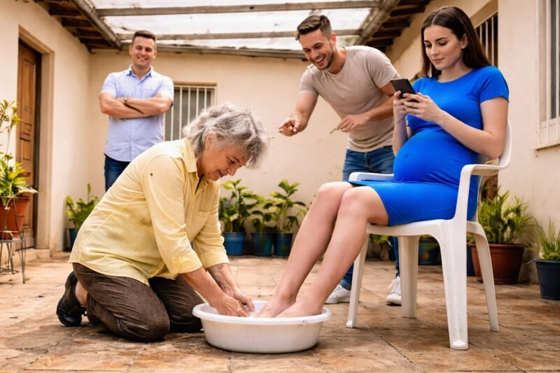 She ordered me to kneel and wash her feet at 78 years old… But a knock at the door changed EVERYTHING