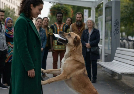 A stray dog ​​handed him an envelope… what happened next left everyone speechless